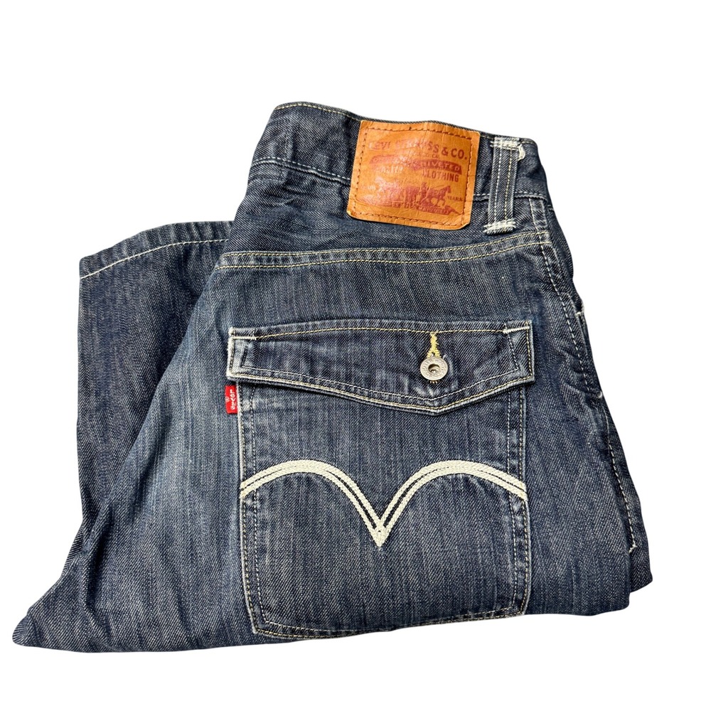 Levi's 569 Jeans Mens 32x30 Loose Straight Blue Denim Flap Pockets Classic